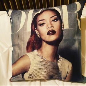 Rihanna Dior Vogue Magazine Style Throw Pillow